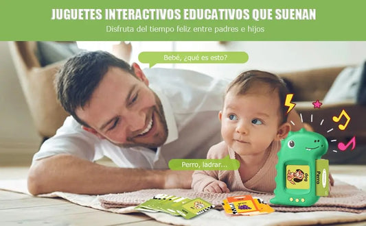 Lector de tarjetas interactivo de Inglés y Español (Dinosaurio)